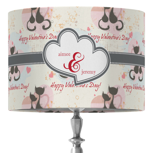 Custom Cats in Love 16" Drum Lamp Shade - Fabric (Personalized)