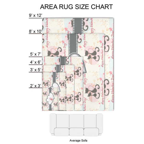 Cats in Love 2'x3' Indoor Area Rugs - Size Chart
