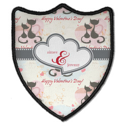 Cats in Love Iron On Shield Patch B w/ Couple's Names