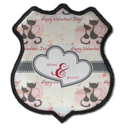Cats in Love Iron On Shield Patch C w/ Couple's Names