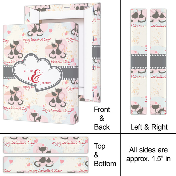 Cats in Love 8x10 - Canvas Print - Approval