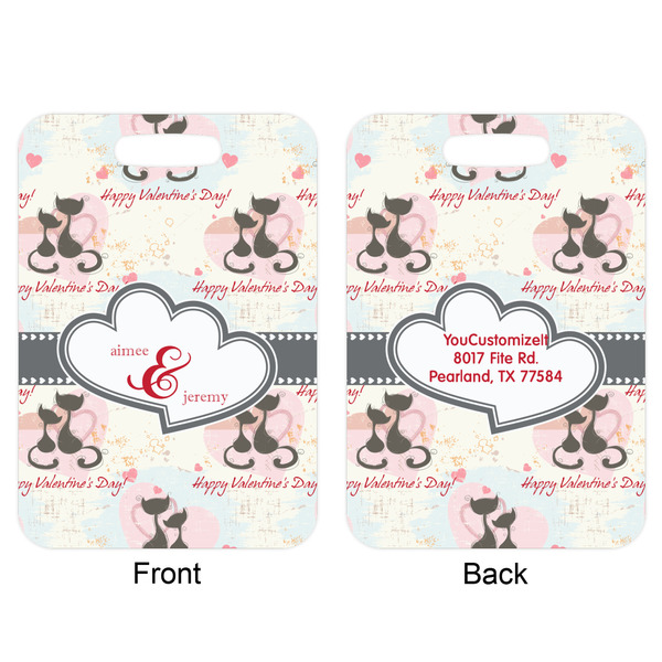 Cats in Love Aluminum Luggage Tag (Front + Back)