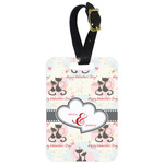 Cats in Love Metal Luggage Tag w/ Couple's Names