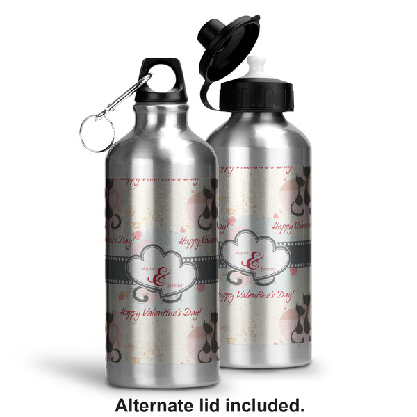 Cats in Love Aluminum Water Bottle - Alternate lid options