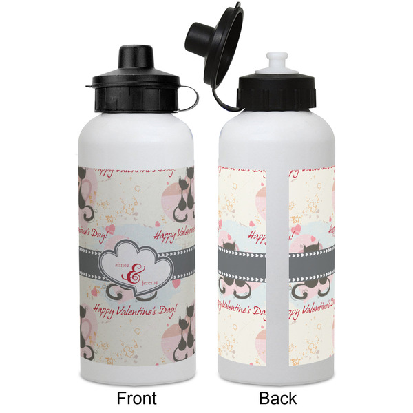 Cats in Love Aluminum Water Bottle - White APPROVAL