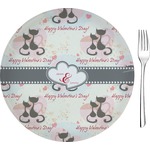 Cats in Love 8" Glass Appetizer / Dessert Plates - Single or Set (Personalized)