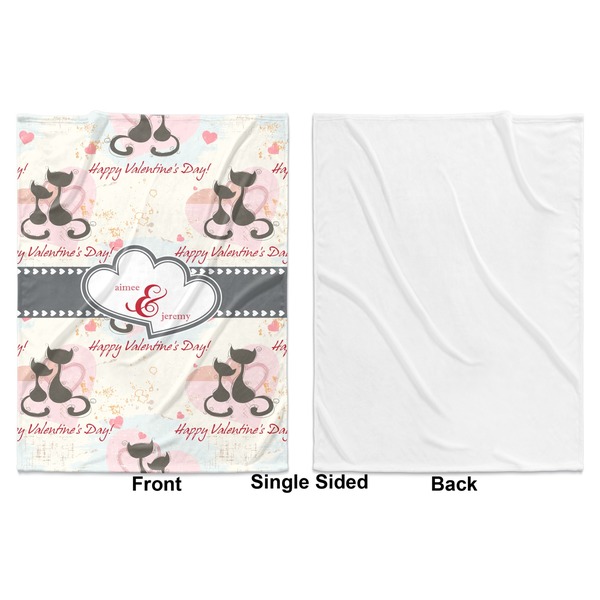Cats in Love Baby Blanket (Single Side - Printed Front, White Back)