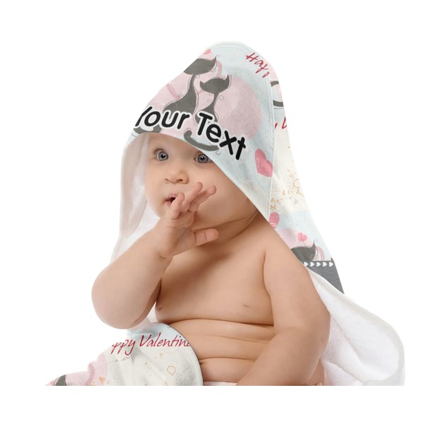 Cats in Love Baby Hooded Towel on Child