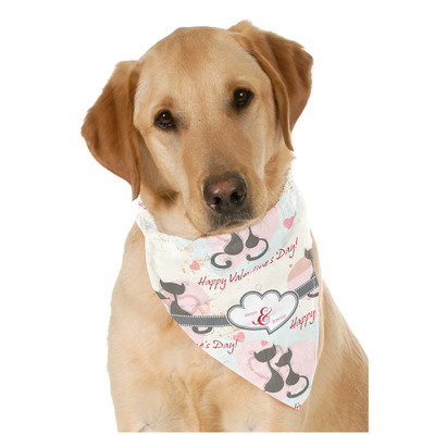 Cats in Love Dog Bandana Scarf w/ Couple's Names