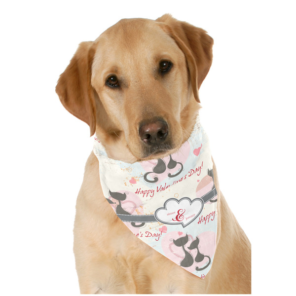 Custom Cats in Love Dog Bandana Scarf w/ Couple's Names