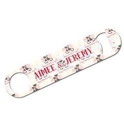 Cats in Love Bar Bottle Opener - White w/ Couple's Names