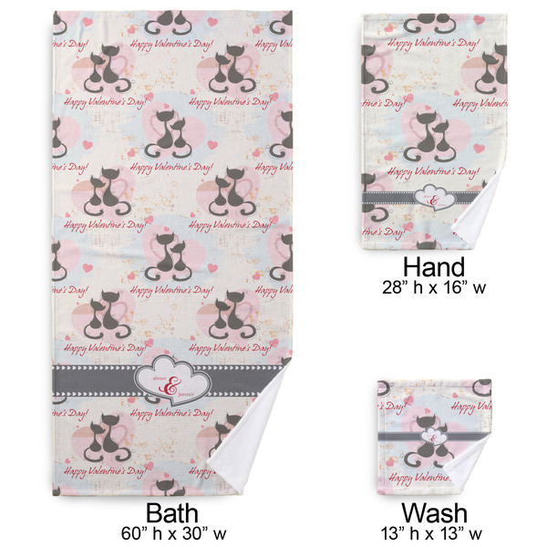 Cats in Love Bath Towel Sets - 3-piece - Approval