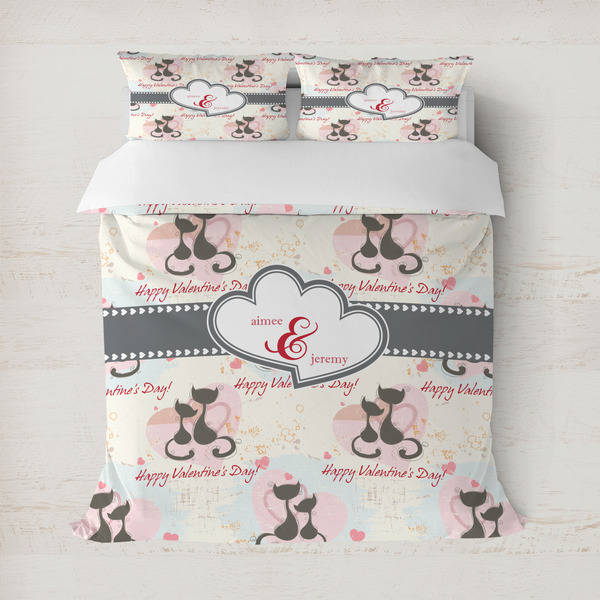 Custom Cats in Love Duvet Cover (Personalized)