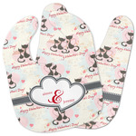 Cats in Love Baby Bib w/ Couple's Names