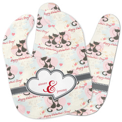 Cats in Love Baby Bib w/ Couple's Names