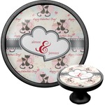 Cats in Love Cabinet Knob (Black) (Personalized)