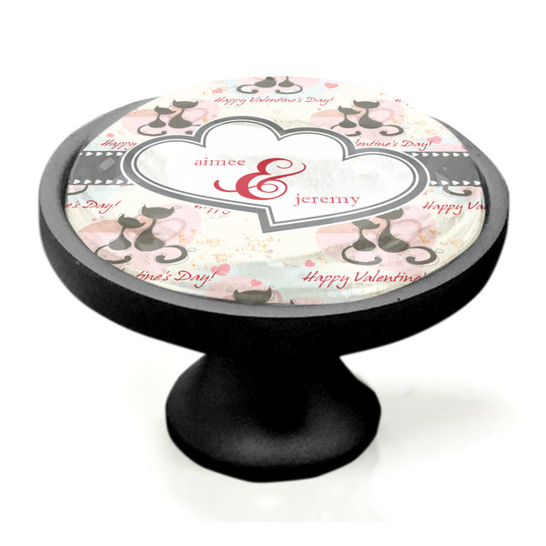 Cats in Love Black Custom Cabinet Knob (Side)