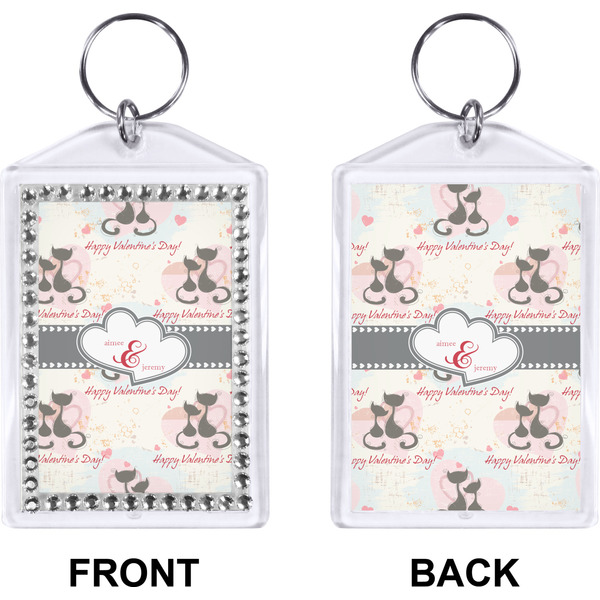 Cats in Love Bling Keychain (Front + Back)