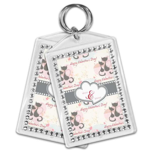 Cats in Love Bling Keychain - MAIN
