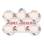 Cats in Love Bone Shaped Dog ID Tag (Personalized)