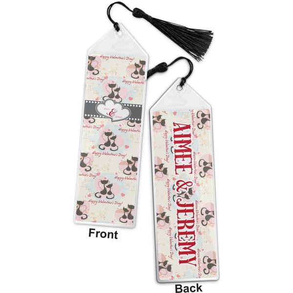 Cats in Love Bookmark with tassel - Front and Back
