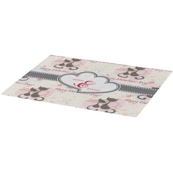 Cats in Love Burlap Placemat (Angle View)