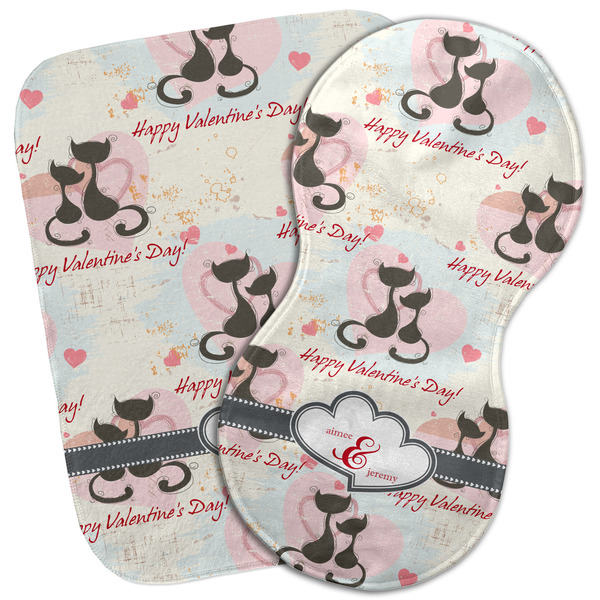 Custom Cats in Love Burp Cloth (Personalized)