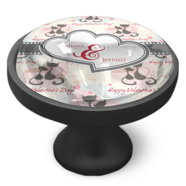Cats in Love Cabinet Knob - Black - Side