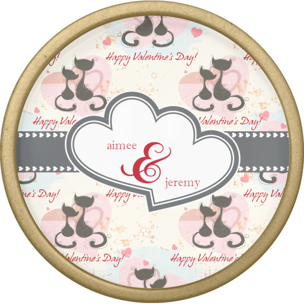 Cats in Love Cabinet Knob - Gold - Front