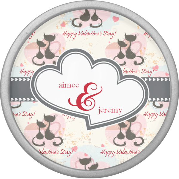 Cats in Love Cabinet Knob - Nickel - Front