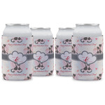 Cats in Love Can Cooler (12 oz) - Set of 4 w/ Couple's Names