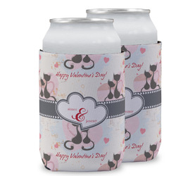 Cats in Love Can Cooler (12 oz) w/ Couple's Names