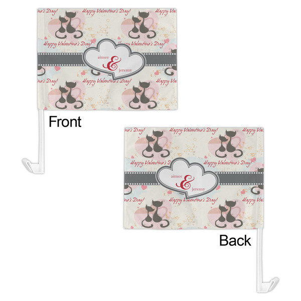 Cats in Love Car Flag - 11" x 8" - Front & Back View