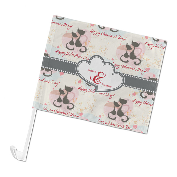 Custom Cats in Love Car Flag - Large (Personalized)
