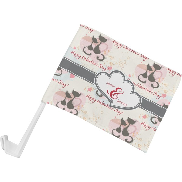 Custom Cats in Love Car Flag - Small w/ Couple's Names