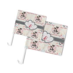 Cats in Love Car Flag (Personalized)