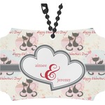 Cats in Love Rear View Mirror Ornament (Personalized)