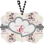 Cats in Love Rear View Mirror Charm (Personalized)