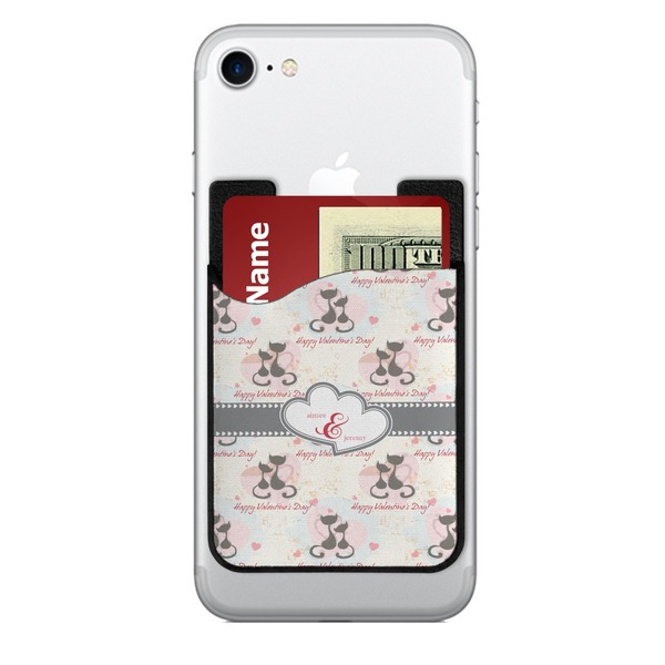 Custom Cats in Love 2-in-1 Cell Phone Credit Card Holder & Screen Cleaner (Personalized)