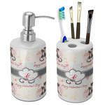 Cats in Love Ceramic Bathroom Accessories Set (Personalized)