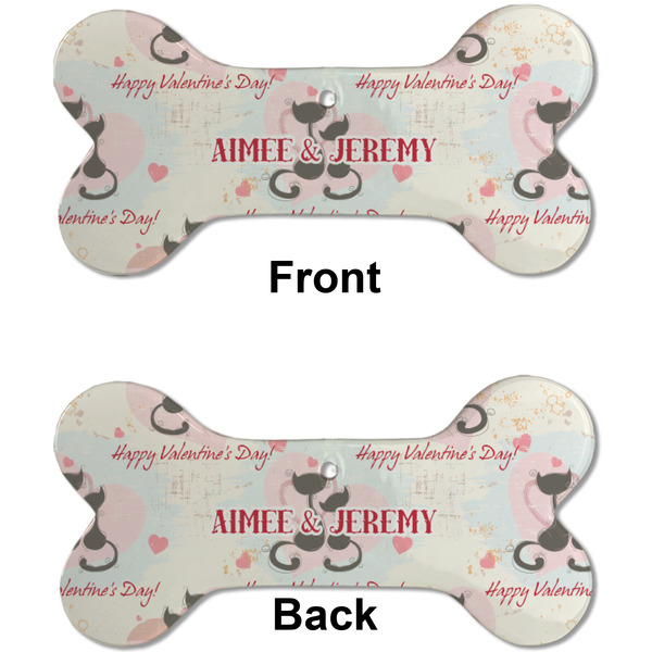 Cats in Love Ceramic Flat Ornament - Bone Front & Back (APPROVAL)