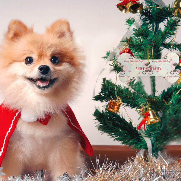 Cats in Love Ceramic Flat Ornament - Bone (LIFESTYLE)