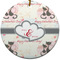 Cats in Love Ceramic Flat Ornament - Circle (Front)