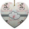 Cats in Love Ceramic Flat Ornament - Heart (Front)