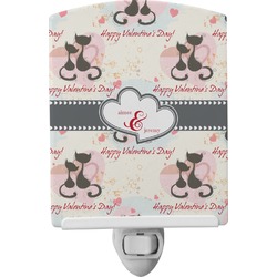 Cats in Love Ceramic Night Light (Personalized)