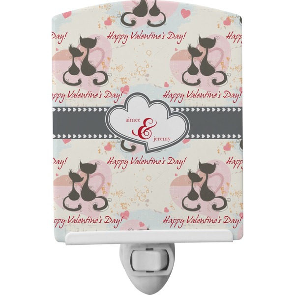 Custom Cats in Love Ceramic Night Light (Personalized)