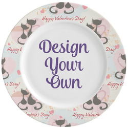 Cats in Love Ceramic Dinner Plates (Set of 4) (Personalized)