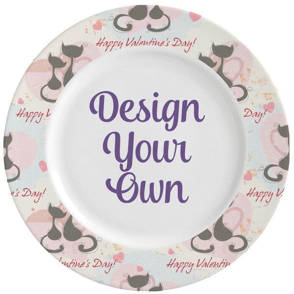 Custom Cats in Love Ceramic Dinner Plates (Set of 4) (Personalized)
