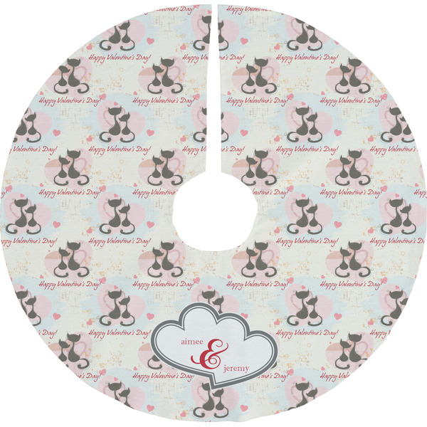 Custom Cats in Love Tree Skirt (Personalized)