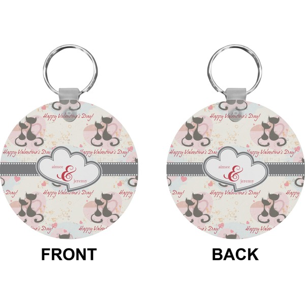 Cats in Love Circle Keychain (Front + Back)